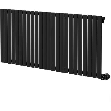 Boone Colore Matt Black 600mm x 1440mm Horizontal Digital Thermostatic Electric Single Panel Radiator (1/5)