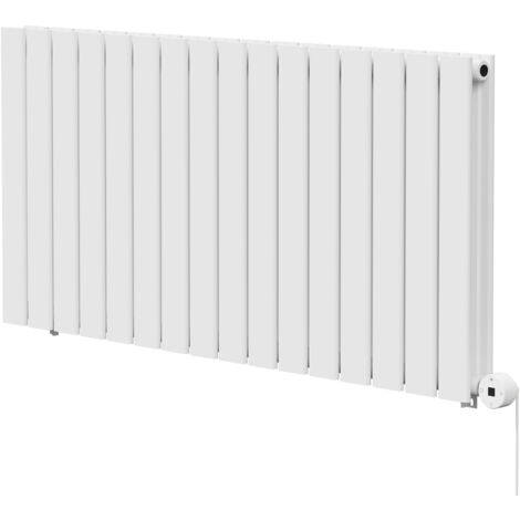 Hudson White 600mm x 1212mm Horizontal Digital Thermostatic Electric Double Panel Radiator (1/5)