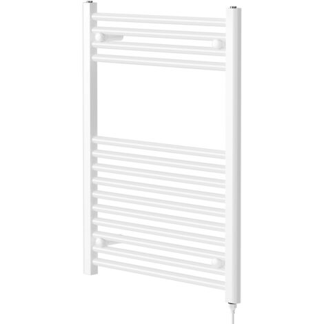 Wholesale Domestic Pizarro White 800mm x 600mm Straight Electric Heated Towel Rail (1/5)