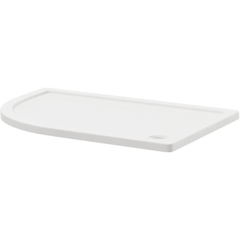 Wholesale Domestic Pearlstone Slip Resistant 1200mm x 800mm x 40mm Left Hand Offset Quadrant Shower Tray (1/4)