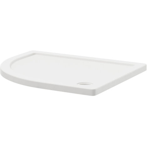 Wholesale Domestic Pearlstone Slip Resistant 900mm x 760mm x 40mm Left Hand Offset Quadrant Shower Tray (1/4)