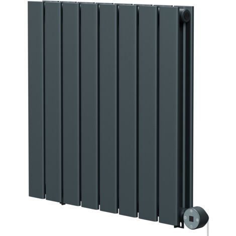 Hudson Anthracite 600mm x 604mm Horizontal Digital Thermostatic Electric Double Panel Radiator (1/5)