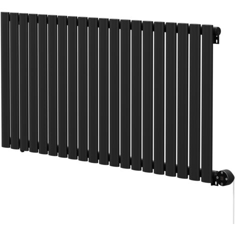 Boone Colore Matt Black 600mm x 1200mm Horizontal Digital Thermostatic Electric Single Panel Radiator (1/5)
