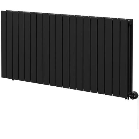 Hudson Colore Matt Black 600mm x 1440mm Horizontal Digital Thermostatic Electric Double Panel Radiator (1/5)