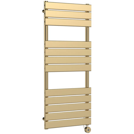 Nuie 1213mm x 500mm Brushed Brass 600 Watt Electric Heated Towel Rail - HL859 (1/3)