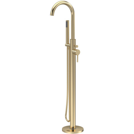Nuie Aztec Brushed Brass Freestanding Bath Shower Mixer Tap - CLX821 (1/2)