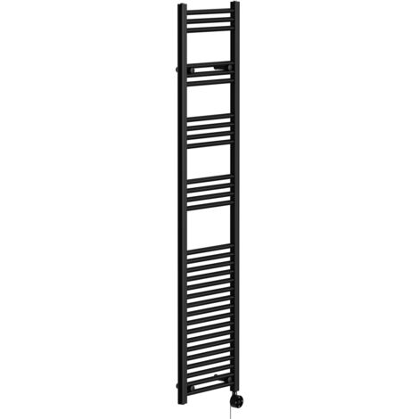 Wholesale Domestic Pizarro Colore Matt Black 1800mm x 400mm Straight Digital Thermostatic Electric Heated Towel Rail