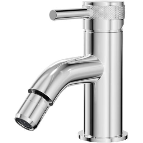 Colore Round Polished Chrome Bidet Mixer with Half Knurled Tap Head (1/5)