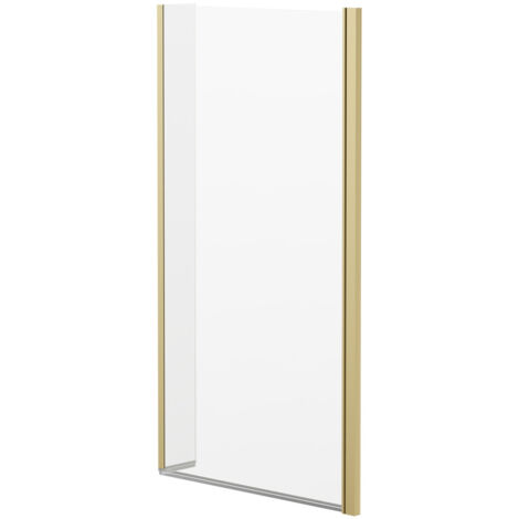Wholesale Domestic Loire Colore Brushed Brass 805mm Hinged L Shaped Bath Shower Screen (1/5)