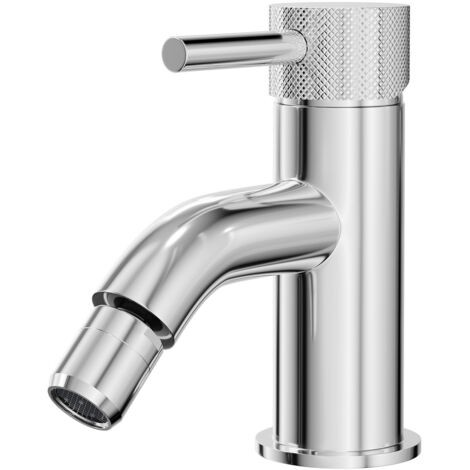 Colore Round Polished Chrome Bidet Mixer with Fully Knurled Tap Head (1/5)