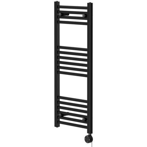 Wholesale Domestic Pizarro Colore Matt Black 1000mm x 400mm Straight Digital Thermostatic Electric Heated Towel Rail