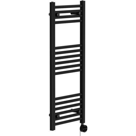 Wholesale Domestic Pizarro Colore Matt Black 1000mm x 400mm Straight Digital Thermostatic Electric Heated Towel Rail