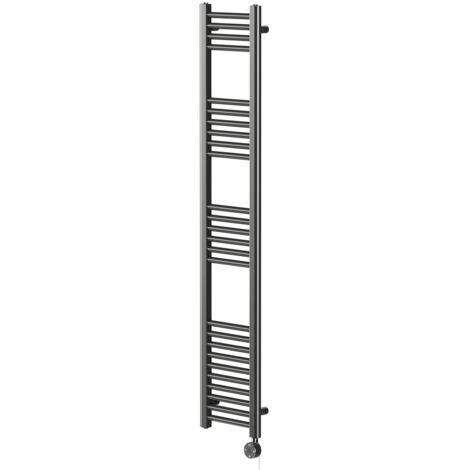 Wholesale Domestic Pizarro Colore Gunmetal Grey 1600mm x 300mm Straight Digital Thermostatic Electric Heated Towel Rail (1/5)