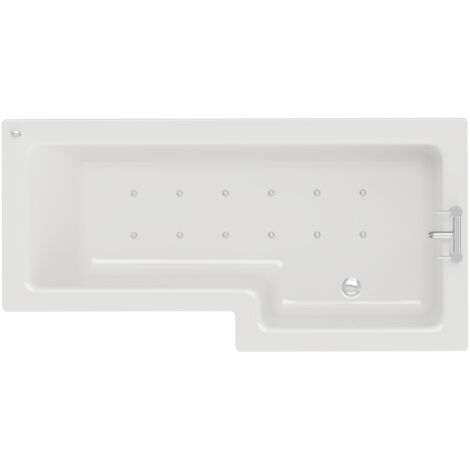 Wholesale Domestic Loire 1700mm 12 Jet Chrome Easifit Right Hand L Shaped Shower Bath with Front Bath Panel