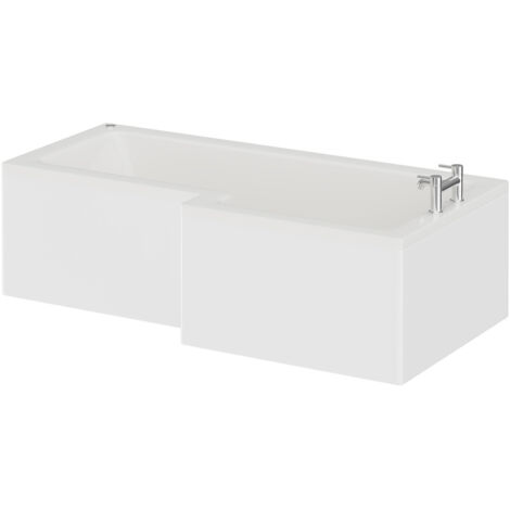 Wholesale Domestic Loire 1700mm 12 Jet Chrome Easifit Right Hand L Shaped Shower Bath with Front Bath Panel