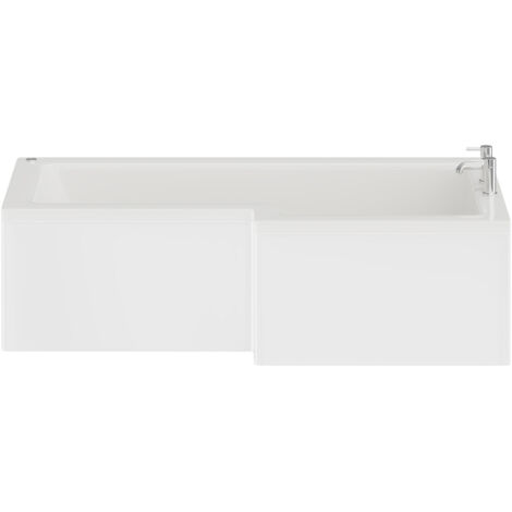 Wholesale Domestic Loire 1700mm 12 Jet Chrome Easifit Right Hand L Shaped Shower Bath with Front Bath Panel