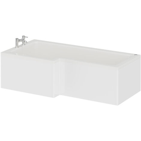 Wholesale Domestic Loire 1700mm 12 Jet Chrome Easifit Left Hand L Shaped Shower Bath with Front Bath Panel