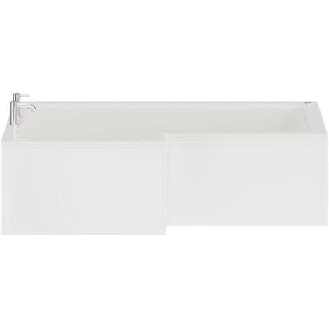 Wholesale Domestic Loire 1700mm 12 Jet Chrome Easifit Left Hand L Shaped Shower Bath with Front Bath Panel