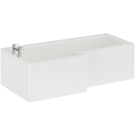 Wholesale Domestic Loire 1700mm 12 Jet Chrome Easifit Left Hand L Shaped Shower Bath with Front Bath Panel