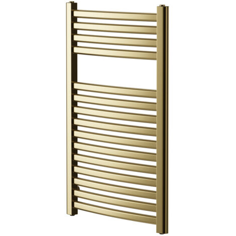 Wholesale Domestic Colore Columbus Brushed Brass 800mm x 500mm Curved Heated Towel Rail (1/5)