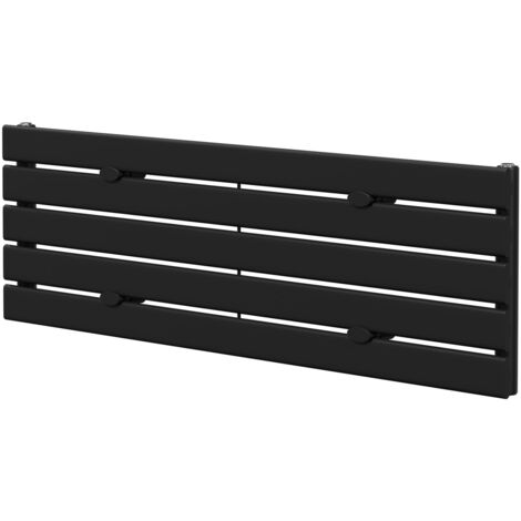 Colore Hudson Matt Black 376mm x 1200mm Horizontal Single Panel Radiator (1/5)