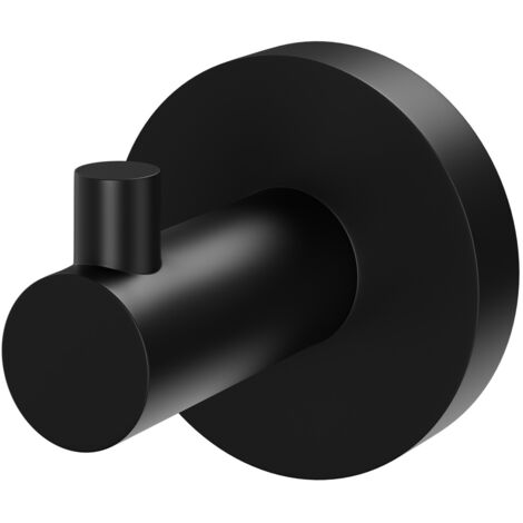 Colore Orbit Matt Black Wall Mounted Robe Hook (1/5)