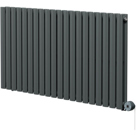 Boone Anthracite 600mm x 1200mm Horizontal Digital Thermostatic Electric Double Panel Radiator (1/5)