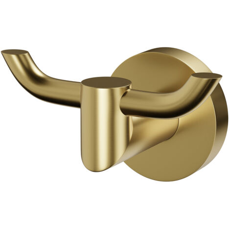 Colore Orbit Brushed Brass Wall Mounted Double Robe Hook (1/5)