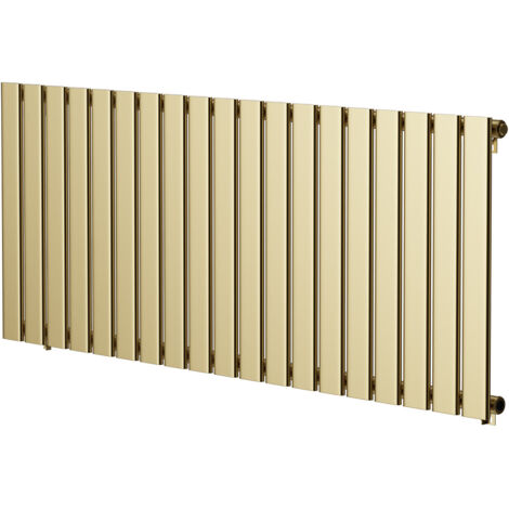Hudson Colore Brushed Brass 600mm x 1440mm Horizontal Single Panel Radiator (1/5)