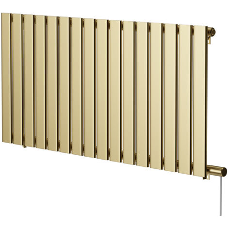 Hudson Colore Brushed Brass 600mm x 1212mm Horizontal Electric Single Panel Radiator (1/5)