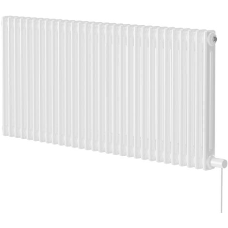 Wholesale Domestic Colosseum White 600mm x 1340mm Horizontal Electric Double Column Radiator (1/5)