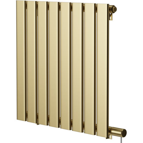 Hudson Colore Brushed Brass 600mm x 604mm Horizontal Electric Single Panel Radiator