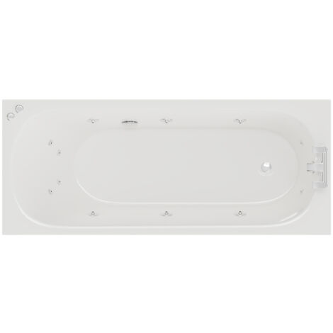 Wholesale Domestic Compact 1600mm x 700mm 12 Jet Chrome V-Tec Single Ended Whirlpool Bath (1/5)