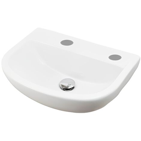 RAK Compact 500mm Doc M Basin with 2 Tap Holes and No Overflow - CO0602AWHA