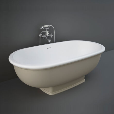 RAK Washington Cappuccino 1560mm x 810mm Double Ended Freestanding Bath - WTBT15681514 (1/2)