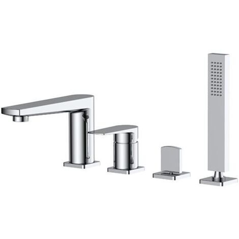 RAK Blade Deck Mounted 4 Tap Hole Bath Shower Mixer Tap - RAKBLD3013 (1/2)