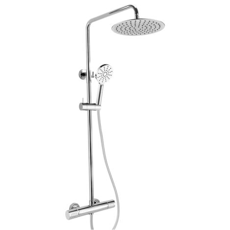 RAK Compact Round Exposed Thermostatic Shower Column with Fixed Head and Shower Kit - RAKSHW6003 (1/2)