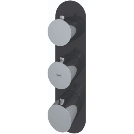 RAK Feeling Black Round Concealed Thermostatic Dual Control Shower Valve - RAKFSV2504R (1/2)
