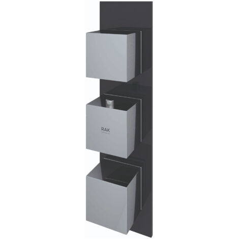 RAK Feeling Black Square Concealed Thermostatic Dual Control Shower Valve - RAKFSV2504S (1/2)