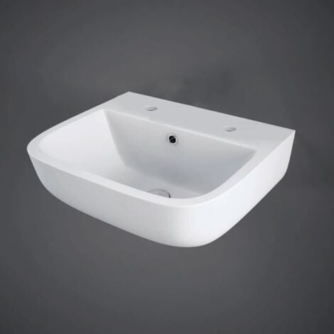 RAK Series 600 400mm Wall Hung Basin with 2 Tap Holes - SE0502AWHA