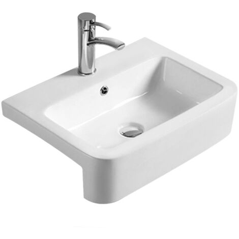 Nuie 570mm x 415mm Rectangular Semi Recessed Basin - NBV171 (1/3)