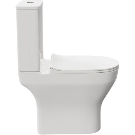 Wholesale Domestic Jubilee Rimless Short Projection Close Coupled Toilet with Soft Close Toilet Seat