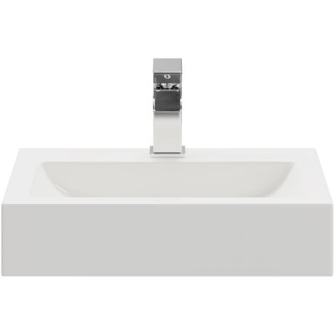 Wholesale Domestic Horta 450mm x 320mm Rectangular Countertop Basin with 1 Tap Hole