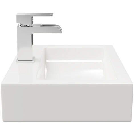Wholesale Domestic Horta 450mm x 320mm Rectangular Countertop Basin with 1 Tap Hole