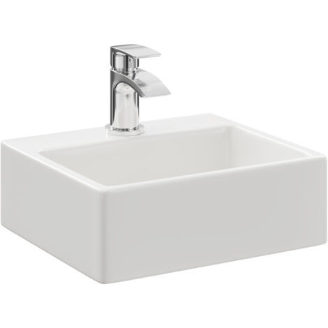 Wholesale Domestic Luso 335mm x 295mm Rectangular Countertop Basin with 1 Tap Hole
