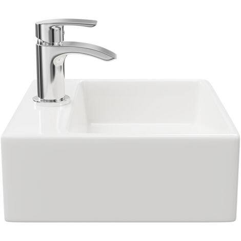 Wholesale Domestic Luso 335mm x 295mm Rectangular Countertop Basin with 1 Tap Hole
