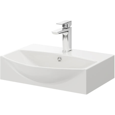 Wholesale Domestic Tondela 500mm x 400mm Rectangular Wall Hung Basin with 1 Tap Hole