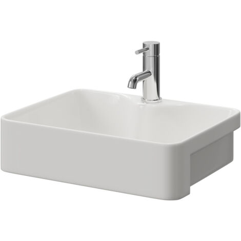 Wholesale Domestic Tirso 480mm x 370mm Rectangular Semi Recessed Furniture Basin with 1 Tap Hole