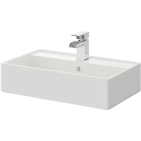 Wholesale Domestic Tomar 505mm x 355mm Rectangular Countertop Basin with 1 Tap Hole