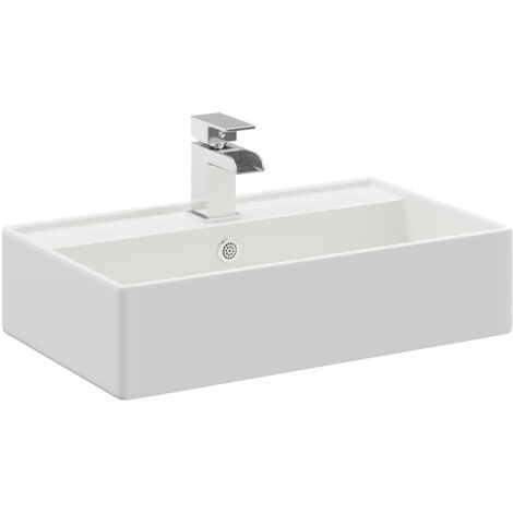 Wholesale Domestic Tomar 505mm x 355mm Rectangular Countertop Basin with 1 Tap Hole